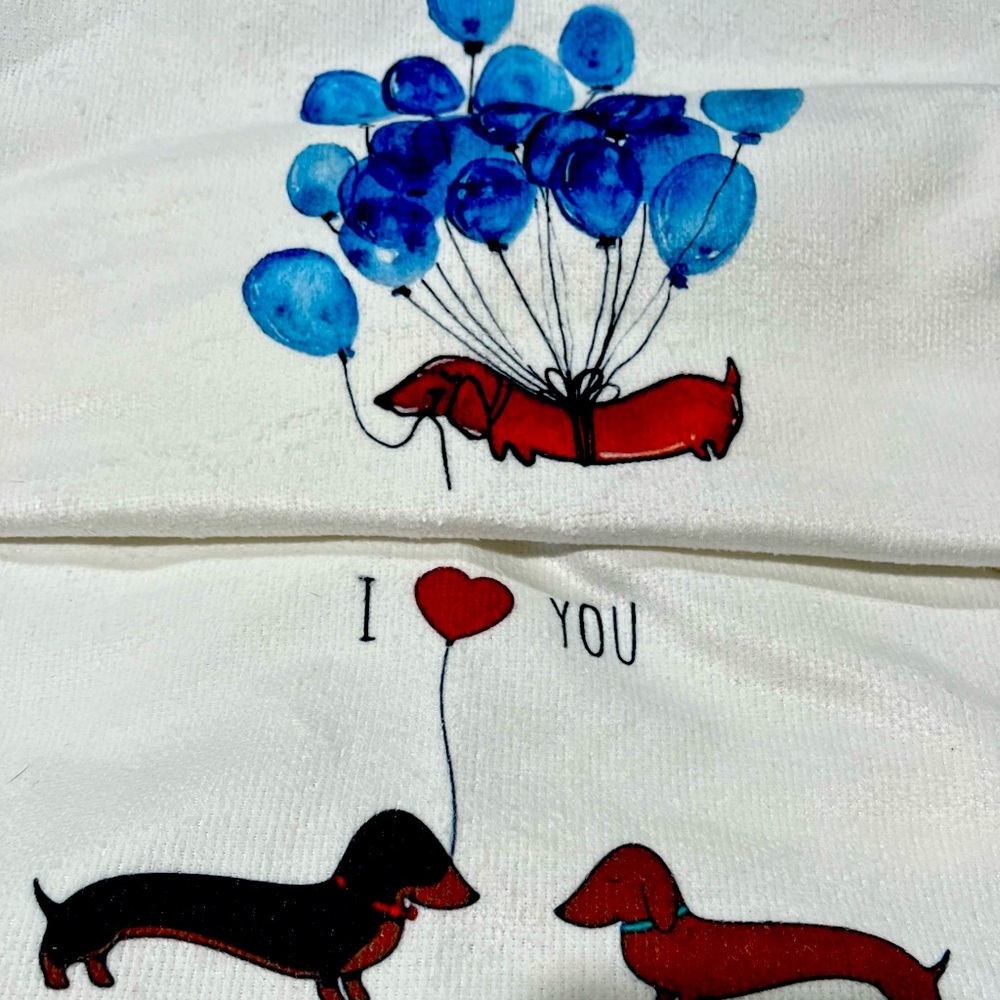 Pair Of Dachshund Kitchen Towels